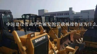 中国建设劳动学会颁发的装载机操作证为什么查询不了